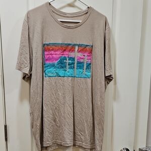Crazy Train Beige Tee with Vibrant Graphic